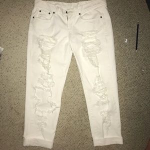 White LF Ripped Jeans
